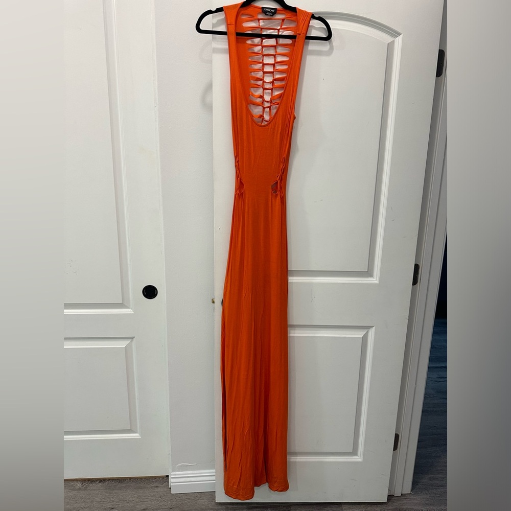 Bebe maxi dress with cutouts
